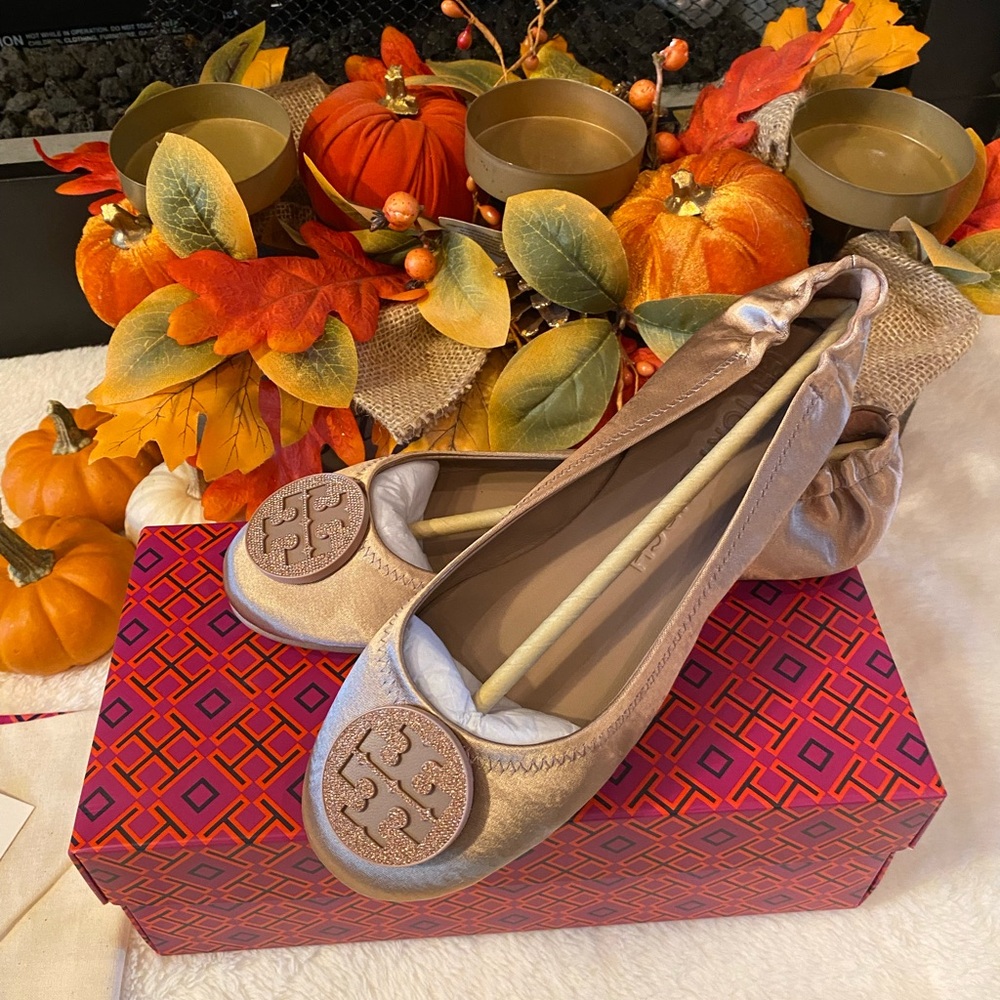 Tory Burch Gold Flats